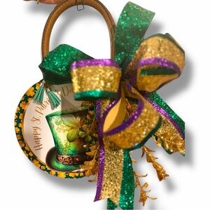 St Patrick’s Day Handbag silhouette Door Hanger Handcrafted